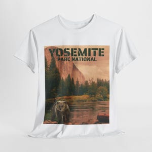 Yosemite Adventure Unisex Katoenen T-shirt: Relaxed Fit Natuur Grafisch Shirt voor Buitenliefhebbers