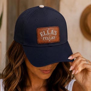 Ella's Fellas Leather Patch Hat,Western Trucker Cap,Cowboy Hat,Country Western Gift for Men & Women,Ranch Style Snapback