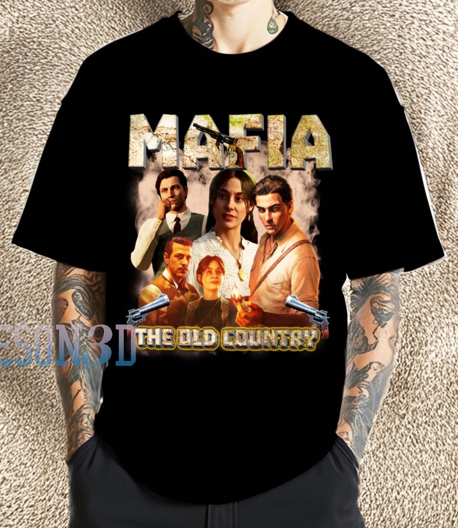Mafia the Old Country Video Game T-shirt,gamer Shirt for Men Women
