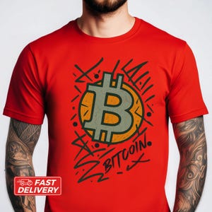 Camiseta Bitcoin, Criptomoeda, Camisa de algodão unissex, Blusa com logotipo Bitcoin, Roupas para criptomoedas
