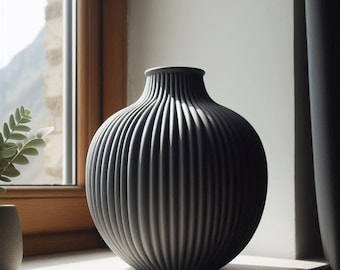 Modern Ribbed Designer Vase
