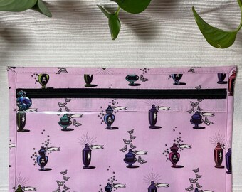 Tula Pink Vinyl Front Project Bag: Needlepoint, Cross Stitch, and Craft Storage