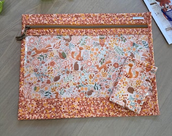 Clear Vinyl Front Project Bag: Liberty Fabric, Needlepoint, Cross Stitch and Craft Organizer