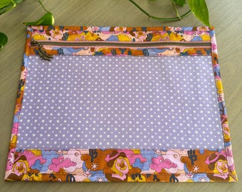 Clear Vinyl Front Project Bag: Needlepoint, Cross Stitch Organizer