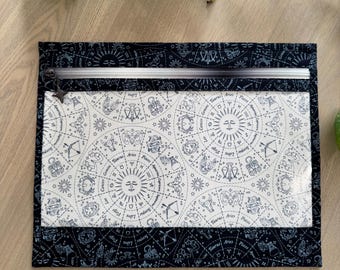 Vinyl Front Project Bag: Astrology Fabric Craft Storage