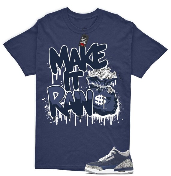 Jordan Georgetown Midnight Navy Match T-shirt, Make It Rain Tee