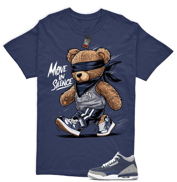 Jordan Georgetown Midnight Navy Match T-shirt, Move in Silence