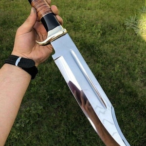 Crocodile Hunter Dundee Bowie-kniv specialanpassad handgjord, rostfritt stål rakbladsvass polerat blad, personlig knivpresent, pojkvänpresent USA