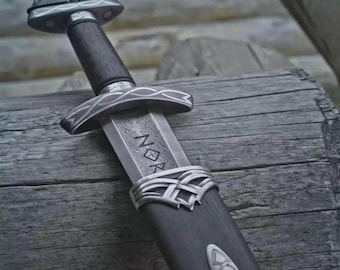 Handmade King Ragnar Lothbrok Viking Sword – Handcrafted Authentic Norse Replica with Scabbard, Perfect for Collectors and Special Occasions