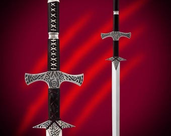 Custom Hand Forged Remarkable Deadra Skyrim Oblivion Warrior Great Sword Replica Viking Sword Gift For Him, Gift For Christmas ,Antique Tech