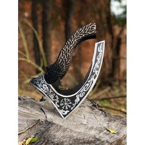 Handmade Silver Pizza Axe Real Carbon Steel Gift for him Groomsmen gift Personalized Gift for husband, Christmas Gift, pizza cutter axe