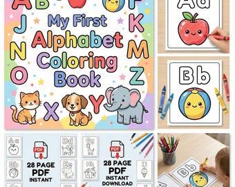 Mijn eerste kleurboek met alfabet | A–Z Learning kleurplaten voor kinderen | Afdrukbaar ABC-kleurboek voor peuters