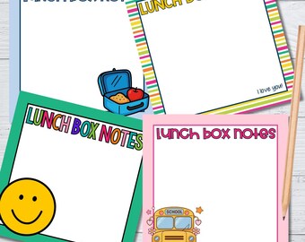 Bloc de notas personalizado para lonchera – Caras sonrientes brillantes – Bloc de notas personalizado para lonchera