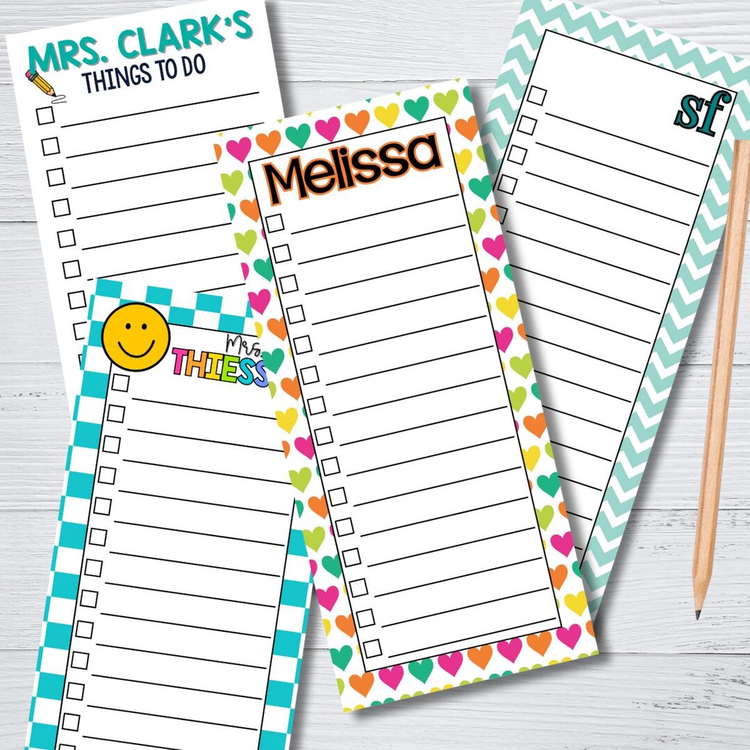 Personalized to Do List Notepad | Custom Checklist Pad With Name | Cute ...