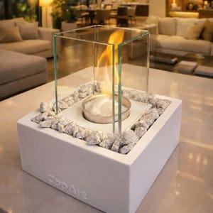 Tabletop White Fireplace, fire pit, Smokeless, Odorless & Portable Firepit, Indoor Outdoor Decor, Gift