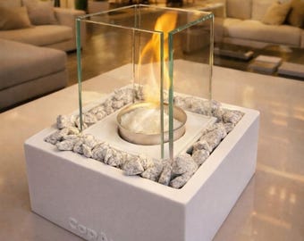 Tabletop White Fireplace, fire pit, Smokeless, Odorless & Portable Firepit, Indoor Outdoor Decor, Gift