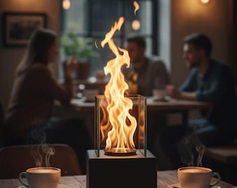 Tabletop Black Fireplace, fire pit, Smokeless, Odorless Portable Firepit, Indoor Outdoor Decor, Office Gifts