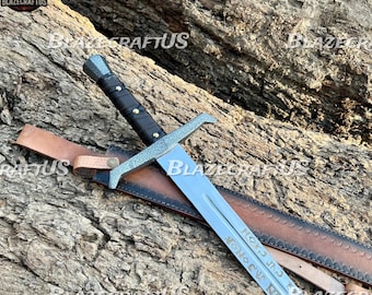 Espada Excalibur del Rey Arturo forjada a mano - Réplica medieval de acero al carbono / Regalo para él