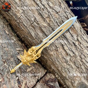 Espada de God of War hecha a mano: réplica de metal inspirada en el Olimpo para cosplay. imagen 8