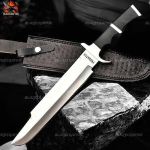 Handmade Predator Movie Knife: Jack Crain Replica with Leather Sheath