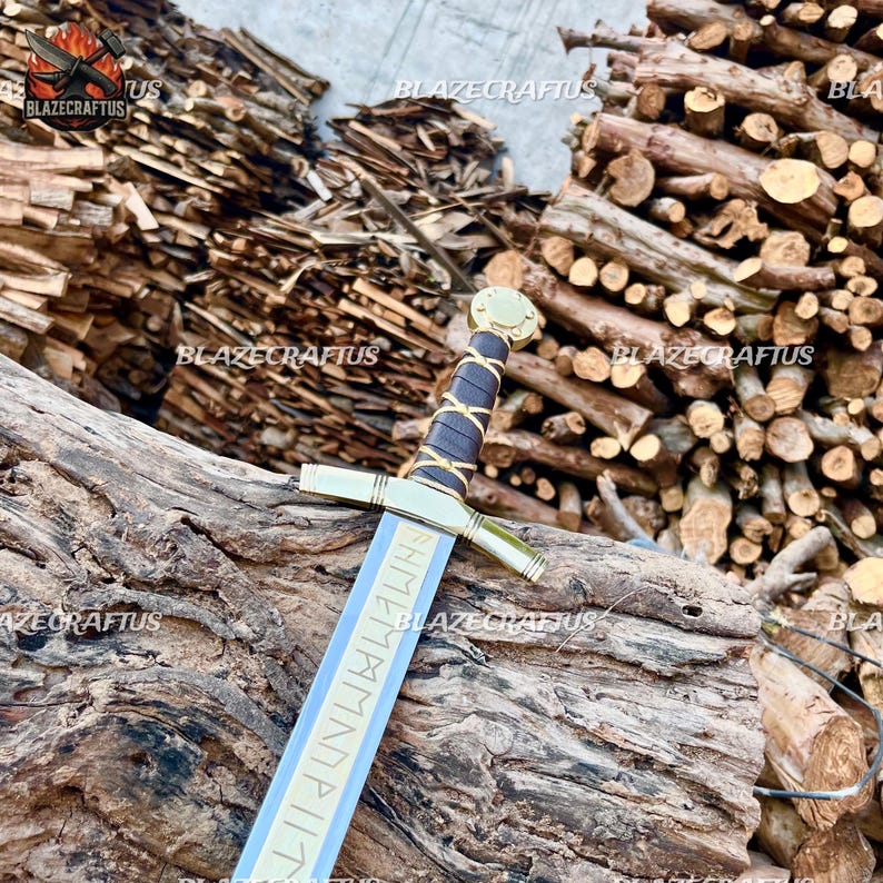 Merlin Excalibur Replica Sword | Engraved Medieval Knight Display Sword with Sheath image 4