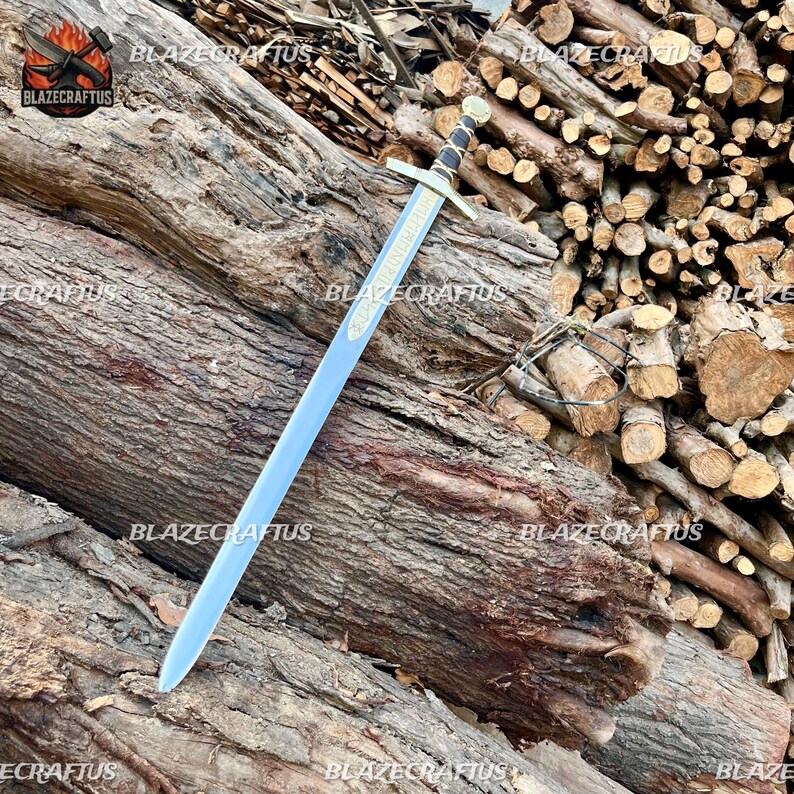 Merlin Excalibur Replica Sword | Engraved Medieval Knight Display Sword with Sheath image 6