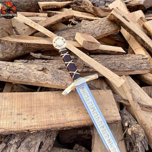 Merlin Excalibur Sword - Medieval Knight Sword Replica, engraved Blade, Collectible Fantasy Sword Gift for Him, Viking Decor