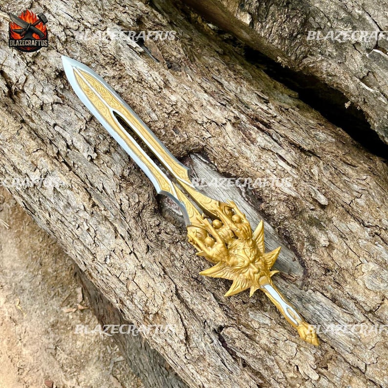 Espada de God of War hecha a mano: réplica de metal inspirada en el Olimpo para cosplay. imagen 4