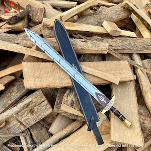 Handmade Custom Riptide Sword of Percy Jackson - Anaklusmos Replica - Cosplay Sword Forged Olympian Blade - Gift for Him