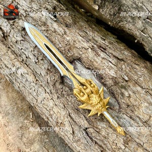 Espada de God of War hecha a mano: réplica de metal inspirada en el Olimpo para cosplay. imagen 12