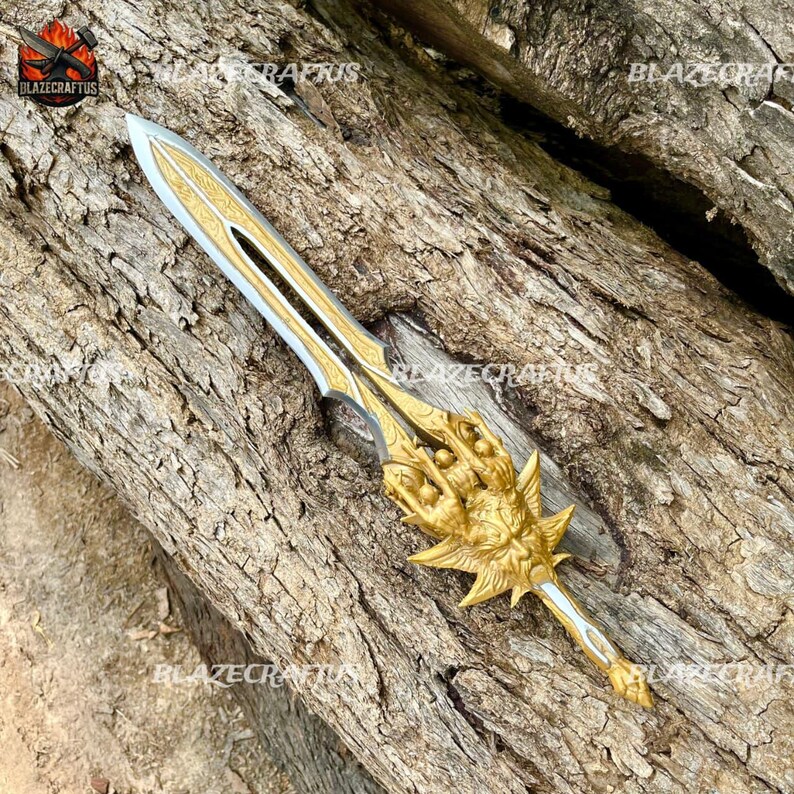Espada de God of War hecha a mano: réplica de metal inspirada en el Olimpo para cosplay. imagen 12