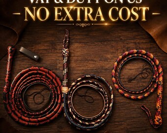 16 Plait Leather Bullwhip | Heavy Duty Cowhide | Indiana Jones, Zorro Cosplay Prop