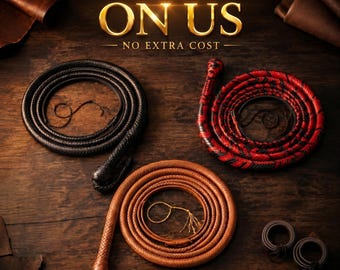 16 Plait Leather Bullwhip | Handmade Cowhide | Indiana Jones, Zorro Cosplay Prop