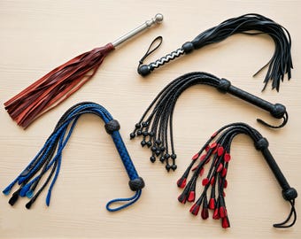 Handmade Multi Tail Leather Flogger | Thuddy Impact Play BDSM Flogger