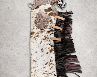 Custom Hand-Tooled Leather Western Chaps | Cowboy Rodeo Chaps | Made-to-Measure
