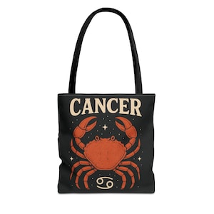 Cancer Zodiac Tote Bag - Double Sided Astrology Canvas Tote, Reusable Tote Bag for Women & Men, Astrology Gift for Cancer Season, Beach Bag
