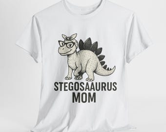 Stegosaurus Mom Shirt - Funny Dinosaur Mama Tee - Vintage Style Mother&#39;s Day Gift - Cool Dino Mom Graphic T-Shirt