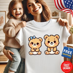 Adorable Teddy Bear T-shirt - Cute & Cozy Gift, Unisex Cotton Tee for Bear Lovers, Casual Wear, Birthday Gift, Baby Shower Gift