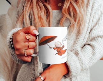 Buddhistischer Mönch Keramik Kaffeetasse: Zen Meditation Geschenk