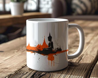 Meditating Buddha Coffee Mug: Zen Buddhism Gift