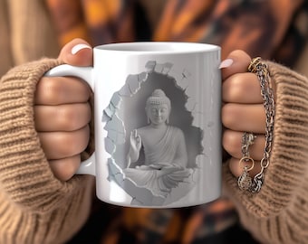 3D Buddha Ceramic Coffee Mug: Zen Meditation Tea Cup
