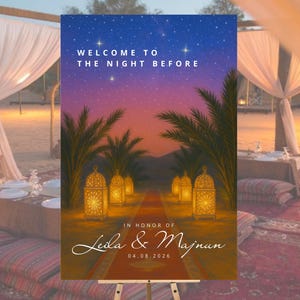 Arabian Nights Wedding Welcome Sign: Editable Template (Digital Download)