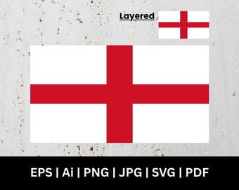 England Flag SVG PNG jpg EPS pdf Ai | St George Cross Clipart | Print Ready