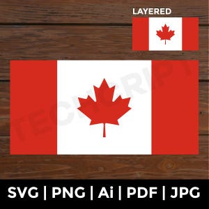 Canada Flag Svg Png Jpg EPS Pdf Ai | Canadian Maple Leaf Clipart | Printable Canada Flag Design