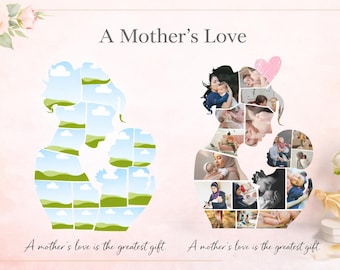 Mom & Baby Photo Collage Canva Frames | Personalized Memory Poster | Instant Digital Download