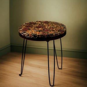 Handmade Coffee Table Floral Resin Epoxy Table Flower Side Table Unique Home Decor Floral Table Flowers Gift for Home Handmade Furniture
