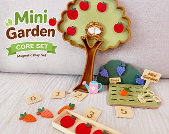Mini-Garten-Set (STL) | Magnetbaum | Montessori-Gartenspielzeug