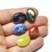 Grooved Oval Cabochons Mix Natural Gemstones Macrame Micromacramé Creative Woven Design - 5 Cabs - 20.0 x 15.0 mm - 68.2 ct - 180502-17