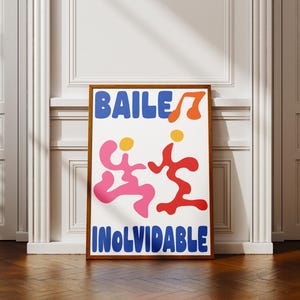 Stampa Baile Inolvidable - Poster colorato - Stile di design piatto massimalistico - Estetica dell'arredamento dell'appartamento
