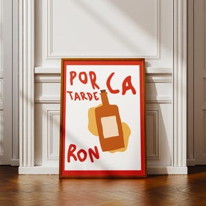 Impresión "Por la Tarde Ron" - Póster colorido - Diseño plano moderno - Decoración estética de apartamentos